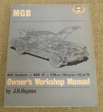 Mg Mgb Mgb Gt 1962-1974 Haynes Owners Workshop Manual