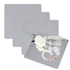 Acrylic Wall Mirrors Tiles 8x8 Inch 4 Pcs Self Adhesive Square Mirror Framele...