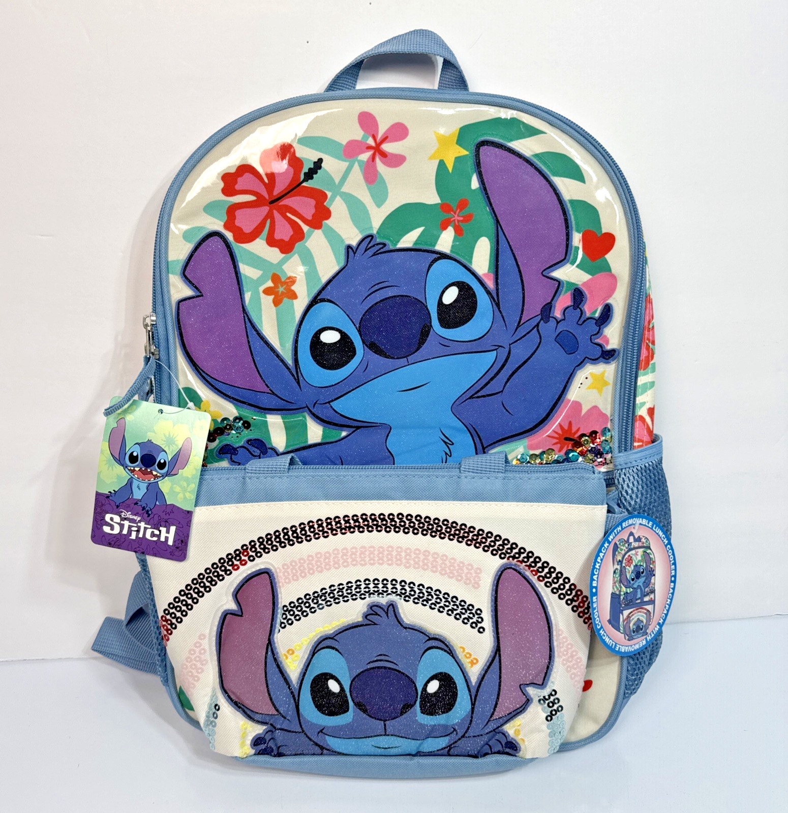 Disney Lilo & Stitch Kids “Smile” 17" Laptop Backpack & Lunch Tote — 2-Piece Set