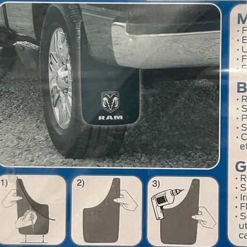 NEW MOPAR Plasticolor 000490 Mud Flaps 15" Set for Dodge Fits Ram W/Logo Black - Bild 3 von 3