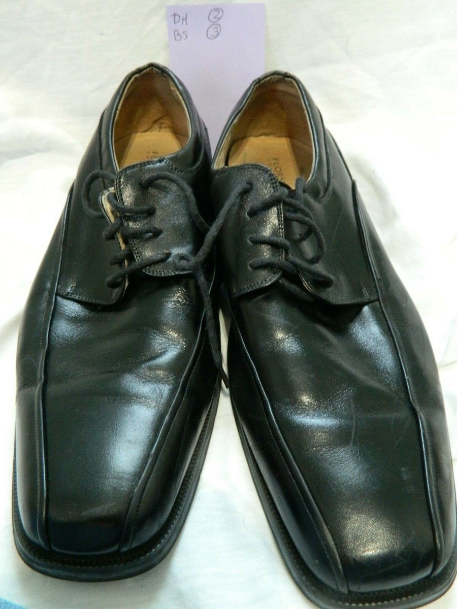 Florsheim 12 3E EEE Mens Black Leather Bicycle Toe Shoes Rubber