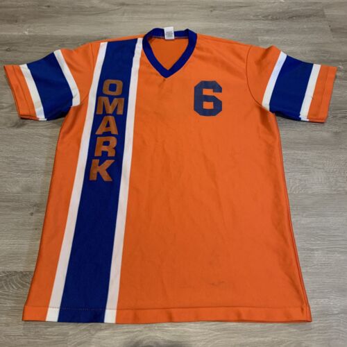 Vintage 70s Southern Athletic Nylon Jersey T-Shirt Size Medium Omark #6 - Picture 1 of 10