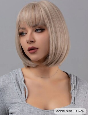 Perruque Courte Femme Florence – Blond Doré Méché Très Clair – Synthétique, Bonnet Classique – Jamais Portée