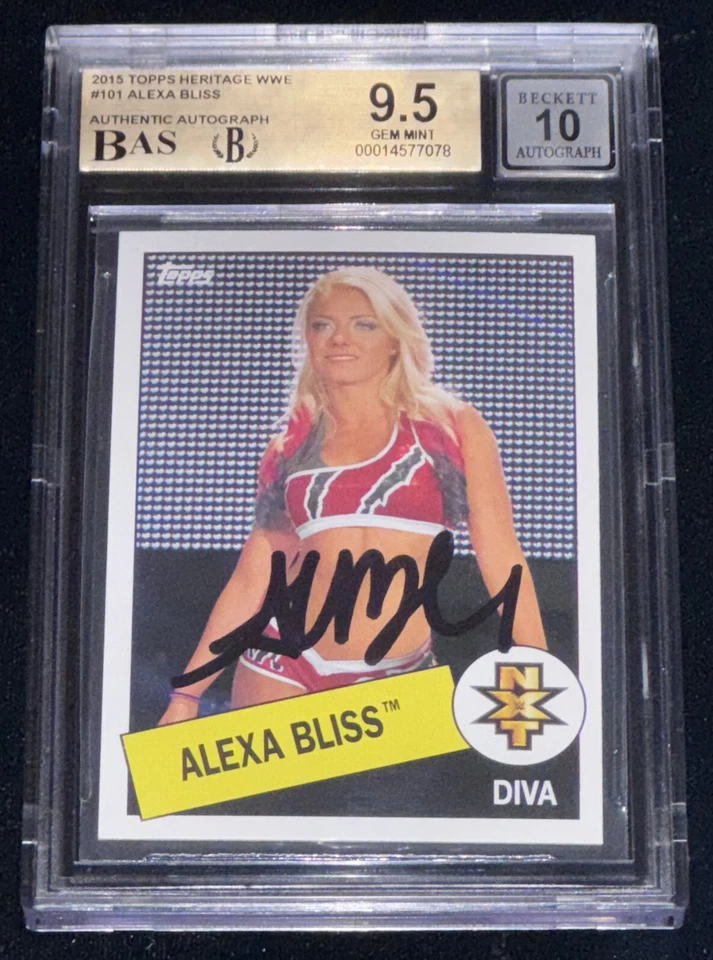 Alexa Bliss 2015 Topps Heritage WWE NXT Signed Rookie Card BAS BGS 10 Auto (RC) - Image 3 of 4