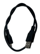 Universal Micro USB-B to USB-A Charging Cable for Smart Devices - Black