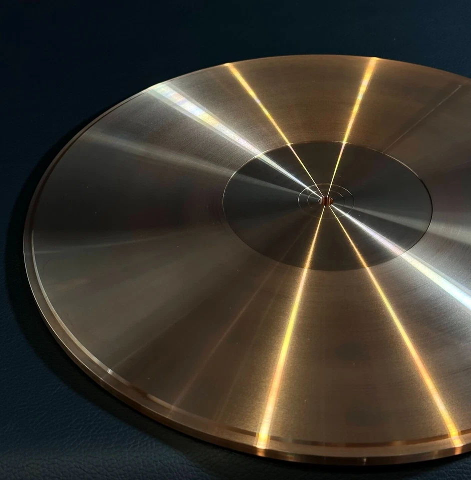 Pure Copper 7mm Turntable Sheet Record LP Heavy Weight VM-7 Slip Mat CU-500 LE3 - Image 2 of 4