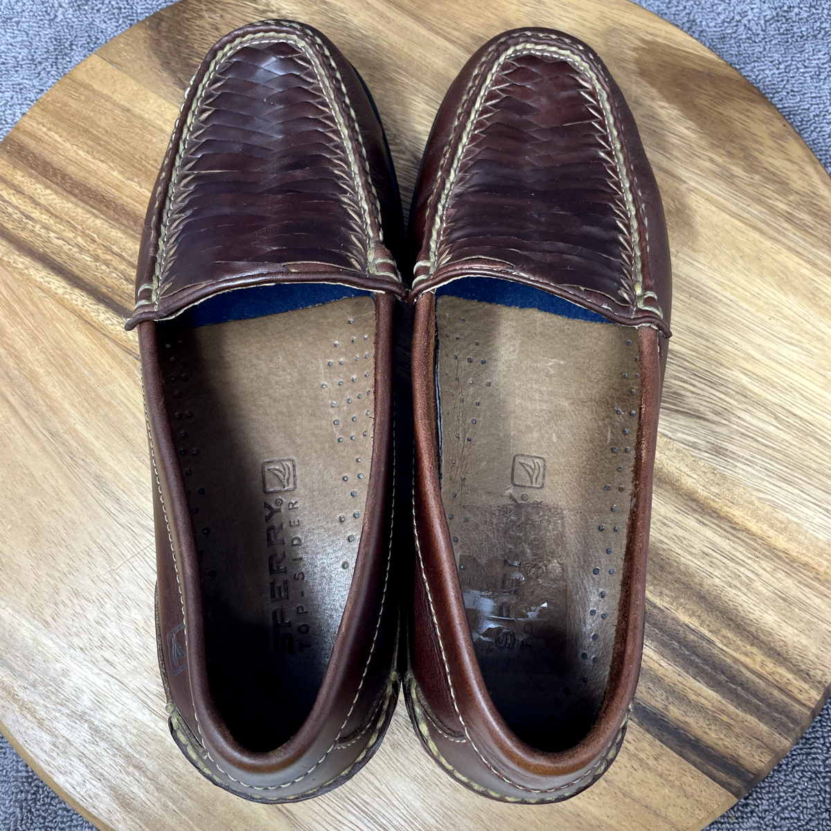 Sperry Top Sider Gold Cup Men's 9 M Brown Woven Loafer Slip On