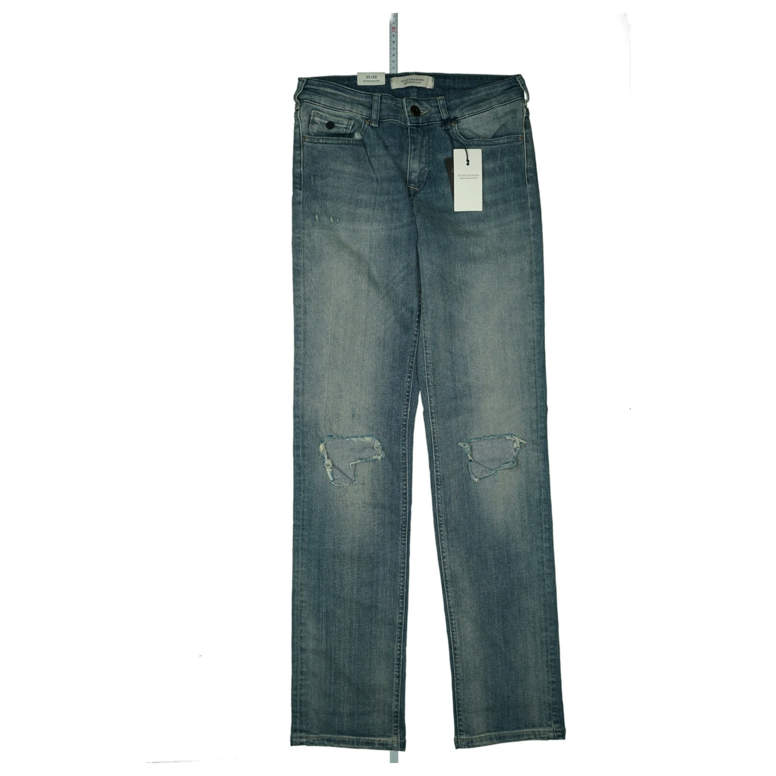 Jean stretch slim jambes droites Scotch & Soda Supreme W27 L32 bleu aspect occasion