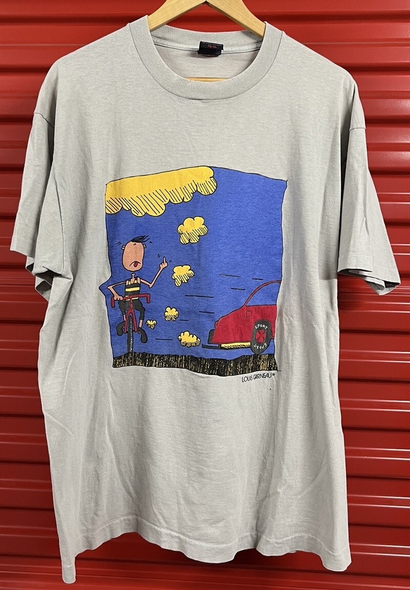 Vtg Louis Garneau Cycling Graphic T Shirt Mens XL Single Stitch 