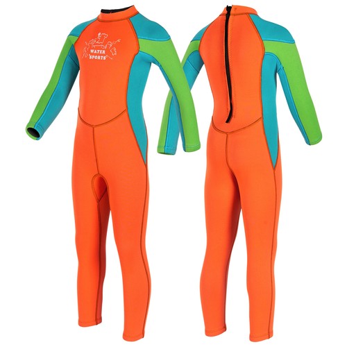 Boys Full Cover Wetsuit Rash Guard Swimwear 2.5mm Neoprene Diving Snorkeling - Picture 10 of 23