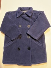 Lands End Pea Coat Blue Girls Boys Size S 7-8