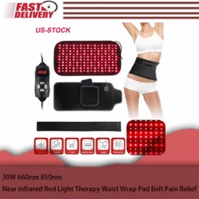 30W 660nm 850nm Near Infrared Red Light Therapy Waist Wrap Pad Belt Pain Relief