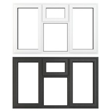 PVC Double Glazed Window Glass & Frame A Rated Top Opener Fixed Light Centre