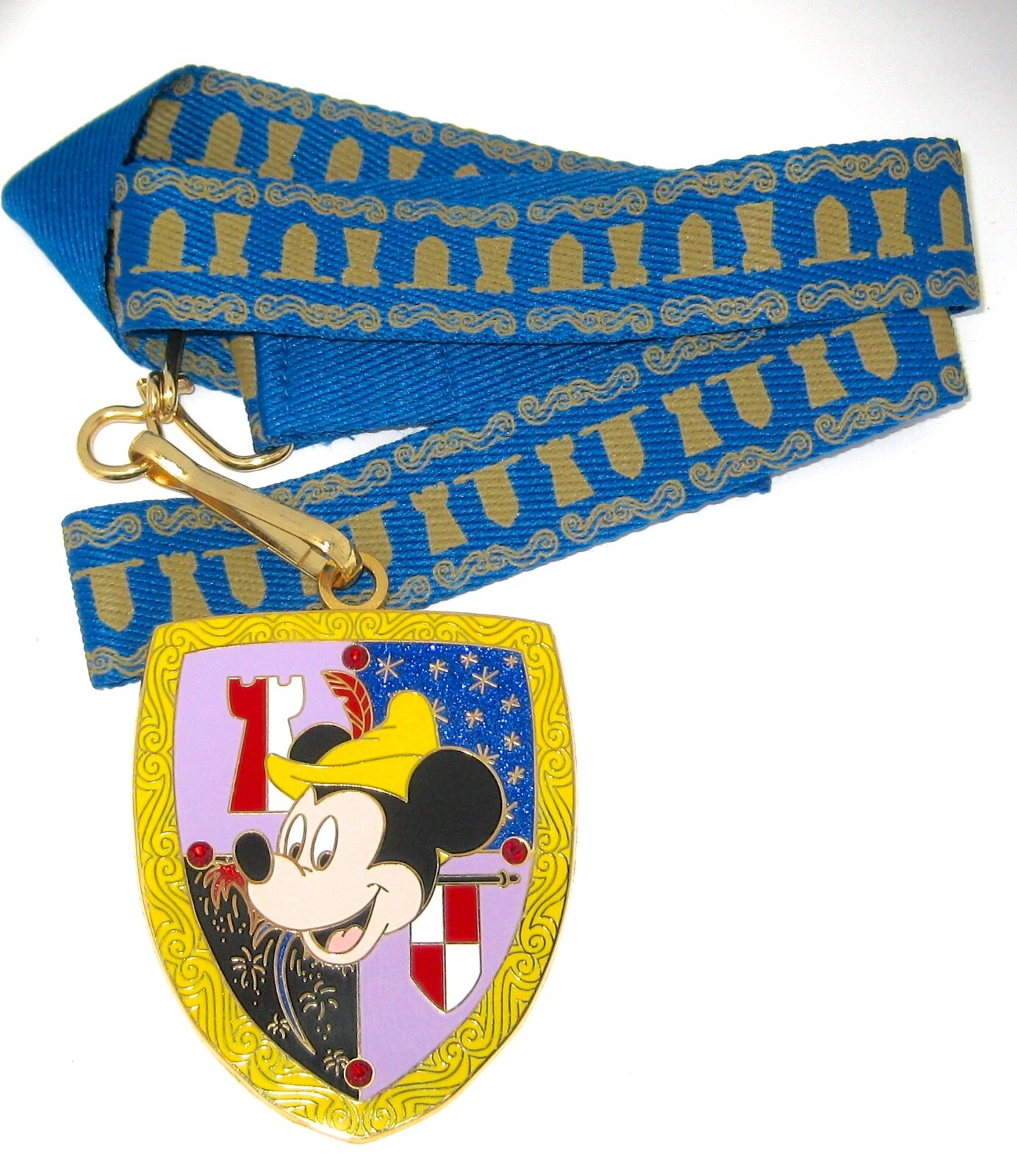 LE 500 Disney Pin LANYARD ✿ Mickey Mouse Heroes Crest Shield Lanyard+Medallion