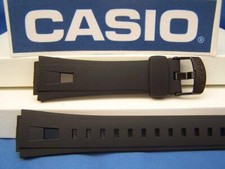 Casio Watchband AQ-190 W-1. Black Resin Casio Strap Watchband