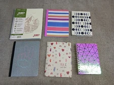 Mead Pen + Gear Class Act Lot Of 6 Notebook Geometric College Ruled