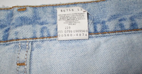 VTG 90's Levis 560 Medium Wash Loose Fit Tapered Leg Distressed Blue Jeans 34x32 - Picture 11 of 11