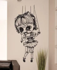 Horror Zombie Doll Vinyl Wall Decal Sticker. Halloween Wall Art Decor #1230