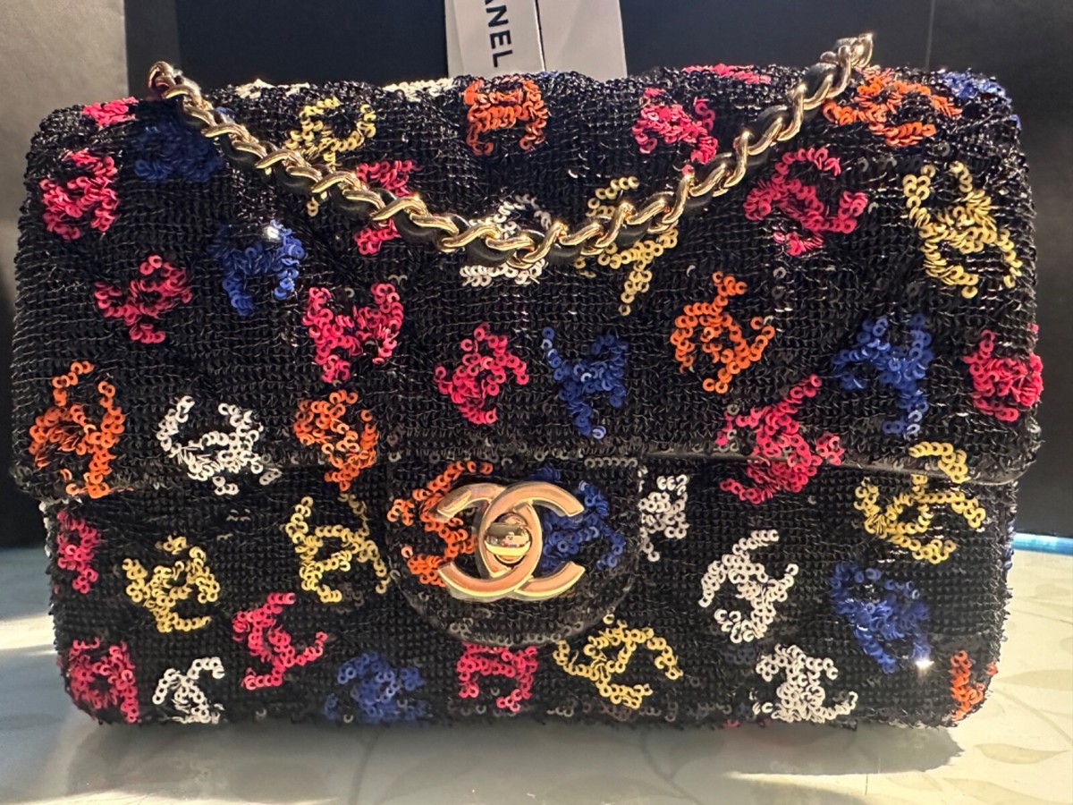 CHANEL | ✨NEW✨ 24S Black and Multicolor CC Print Cap Chanel Chanel 24S Rainbow CC graffiti baseball cap | Grailed main image 3
