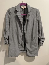 Knit Houndstooth Power Blazer, XS