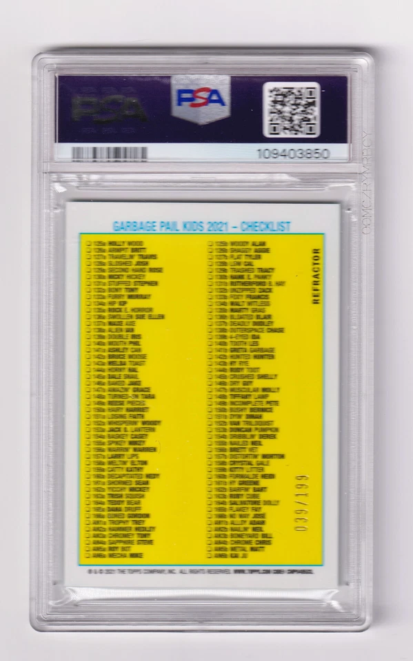 2021 GPK CHROME MINT 9 ALIEN IAN 138a AQUA PRISM REFRACTOR 39/199 - Image 2 of 2