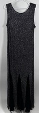 Onyx Nite Prom Dress Maxi Gown Sparkle Metallic Black Silver Mermaid Stretch 18