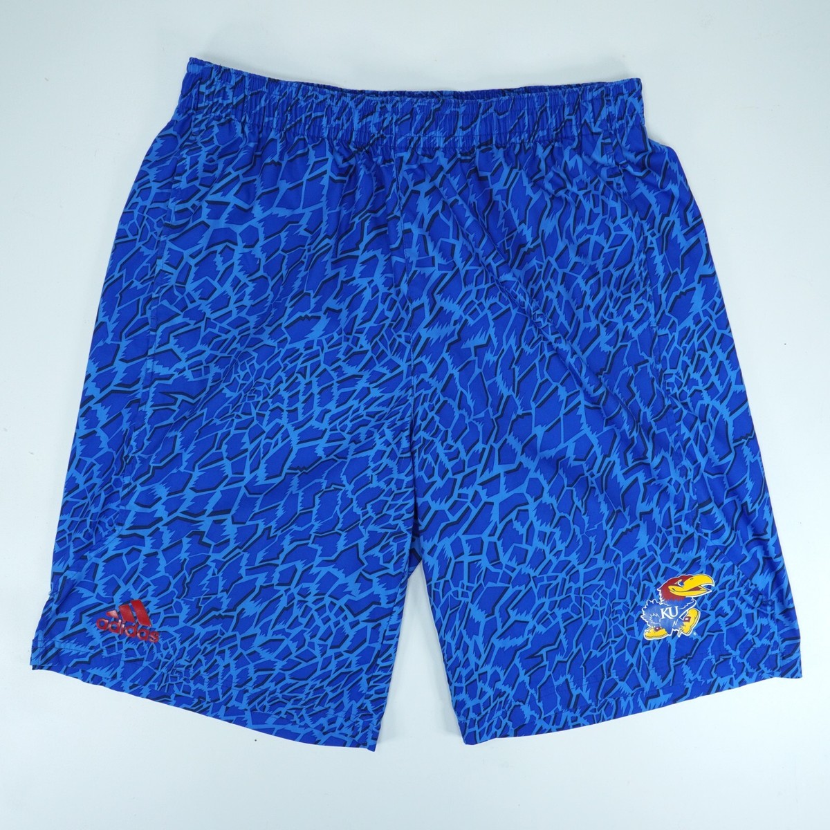 Kansas Jayhawks Adidas Basketball Shorts Blue Shattered Glass Camo Mens  Large - Main Image