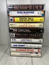 Vtg. Country Music Cassette Tapes Lot 10 Merle Haggard Reba Charley Pride  