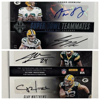 2017 Panini Majestic Super Bowl Teammates, 1/3 Quad Autograph Green Bay Packers