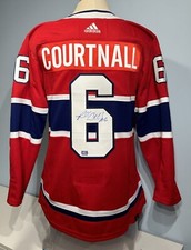 RUSS COURTNALL Montreal Canadiens Signed Autograph Adidas jersey w/COA size 54