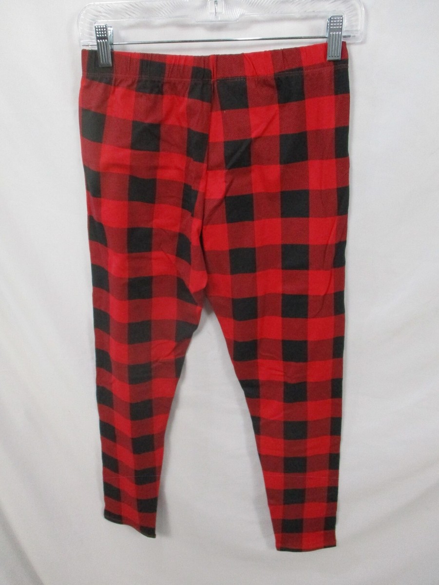 No Boundaries Womens Pants Medium Red Plaid Jogger Style
