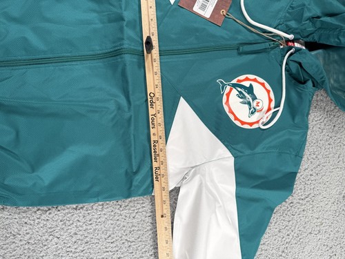 Mitchell Ness Miami Dolphins Windbreaker Jacket Mens Medium Colorblock Throwback - Picture 9 of 12