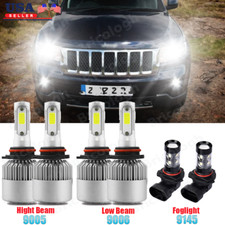 For Jeep Grand Cherokee 1999-2004 6x 6000k Led Headlights Fog Lights Bulbs S2
