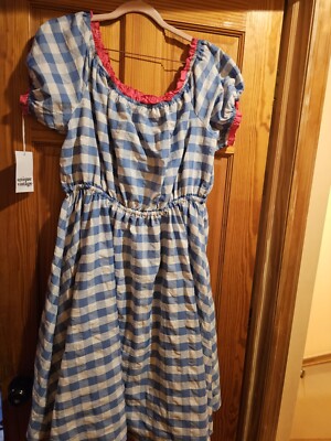 blue gingham swing dress Erina Blue Gingham Tiered Dress main image 0