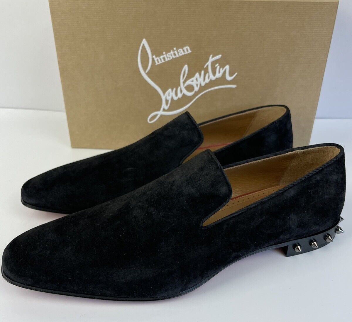 Christian Louboutin Marquees Black Velvet Loafer Men's Size Christian Louboutin Marquees Black Velvet Loafer Men's Size