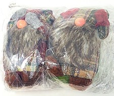 New Set of 2 Handmade Christmas Plush Gnomes Home Decor Gnome Dwarf Figurines