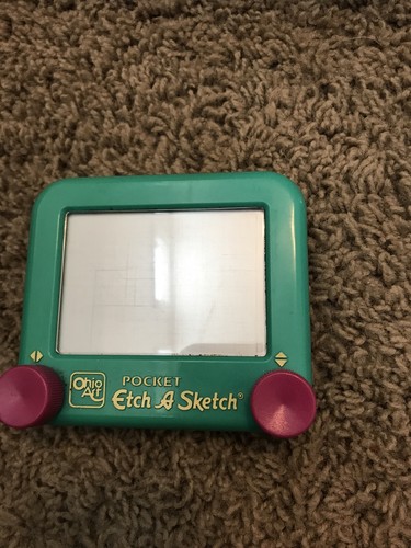 Pocket  Etch A Sketch handheld  Ohio Art handheld Pre-owned. Working Green