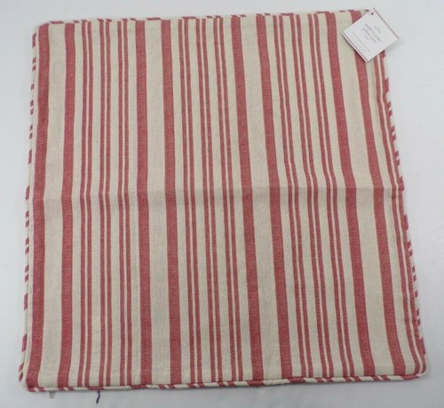 Pottery Barn Antique Striped Print Pillow Cover 20x 20" Red #7927 - Picture 1 of 5
