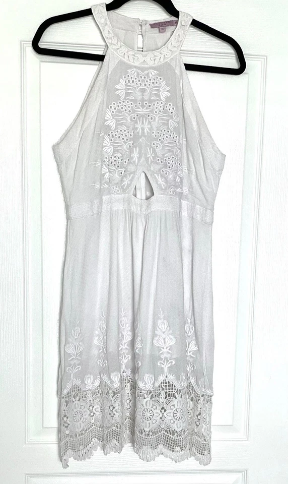 CALYPSO ST. BARTH White Dasema Cotton Embroidered Eyelet Cotton Cutout Dress M 8 - Image 2 of 4