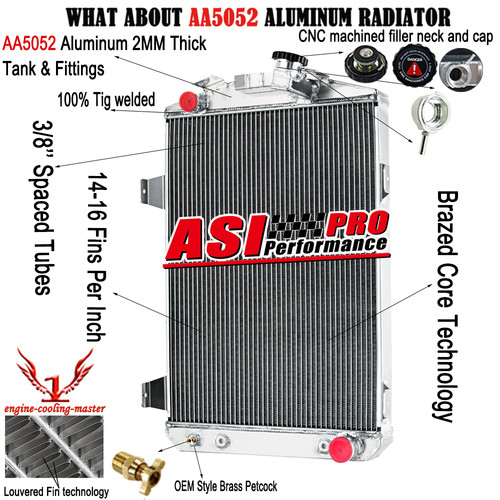 Aluminum 4 Row Radiator for 1930 Chevrolet Car Chevy V8 Conversion ...
