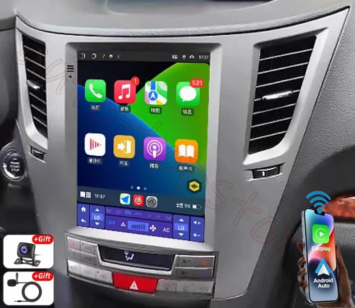 Radio de coche de 9,7"" para CarPlay Android 14 navegación para Subaru Outback Legacy 2009-2014 Foto 2 de 4