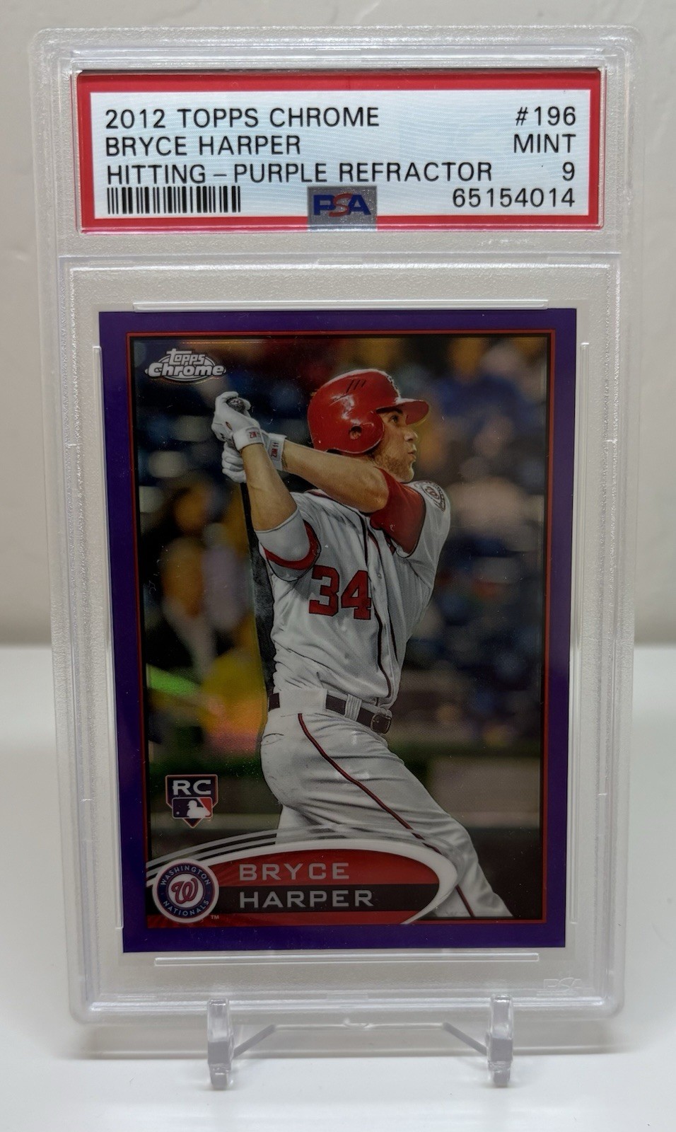 2012 Topps Chrome - Bryce Harper #196 Purple Refractor (RC) PSA 9