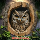 Owl Theme Aluminum Round Tin Metal Signs Home Décor 8x Vintage Wall Art for Kitc