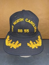 Vintage New Era USS North Carolina BB 55 Navy USA Made Small/Med SnapBack Hat