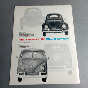 IMPROVEMENTS IN THE 1962 VOLKSWAGEN Dealer Sales Brochure Data Sheet Leaflet