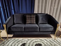 Dreisitzer Couch Polster MöBel Samt Luxus Einrichtung Stoff Couchen