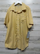 Boys New Size 12-14 Large Cat  Jack Yellow Plaid Shirt - New With Tags