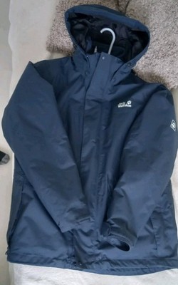Jack Wolfskin jacket & fleece navy blue Texapore waterproof  mens size .Medium 