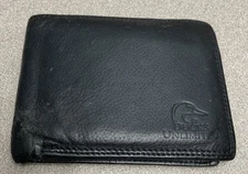Ducks Unlimited Pebbled Leather Bifold Black Wallet W ID Flap Men’s Hunting