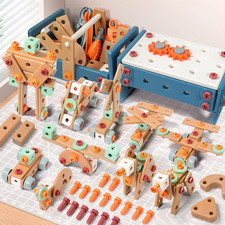 Kids Tool Set with Dril 120Pcs Toddler Tool Set with Toolbench,Montessori Toy 2 